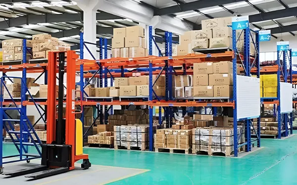 New racking components ready for installation