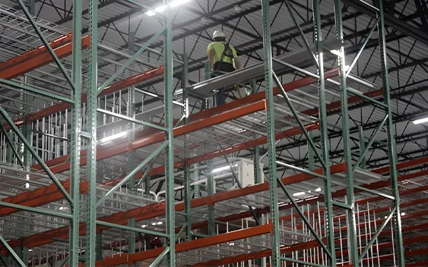 Racking being modified and relocated